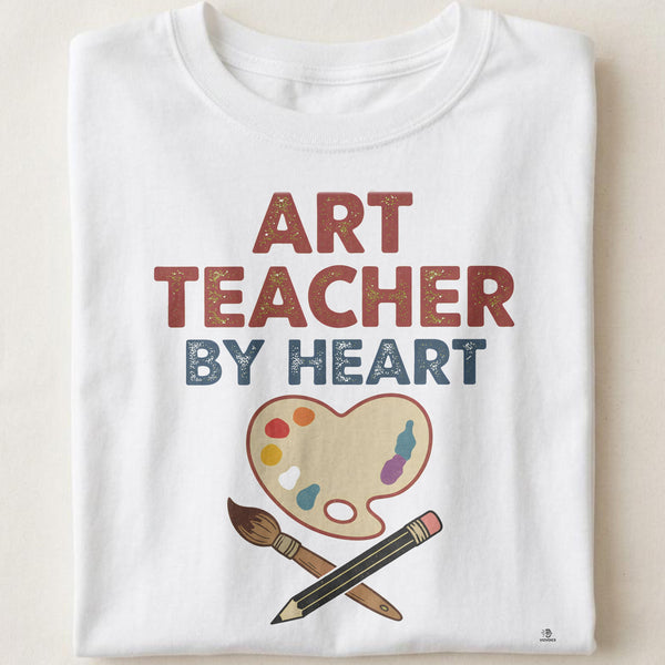ART TEACHER BY HEART | Humorous T-Shirt for Art Educators