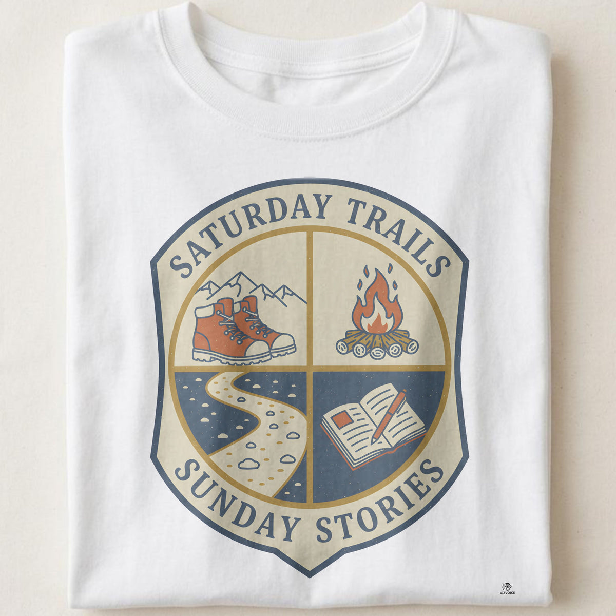SATURDAY TRAILS SUNDAY STORIES | Humorous Camping T-Shirt