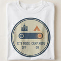 CITY NOISE OFF CAMP MODE ON | Fun Camping Family T-Shirt - close up