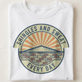 SHINGLES AND SWEAT EVERY DAY | Humorous Roofer T-Shirt - close up