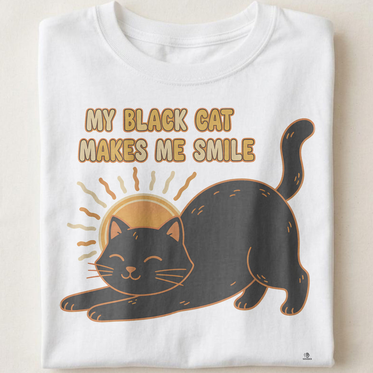 MY BLACK CAT MAKES ME SMILE | Fun T-Shirt for Cat Lovers