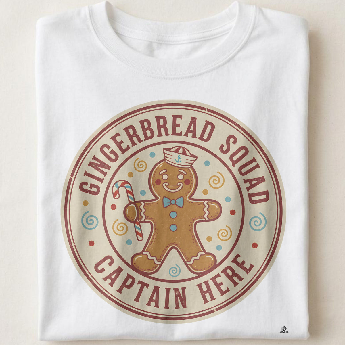 GINGERBREAD SQUAD CAPTAIN HERE | Cute Christmas T-Shirt