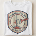 RESIDENTIAL PAINTER BUILT FOR DETAIL | Funny Painter T-Shirt - close up