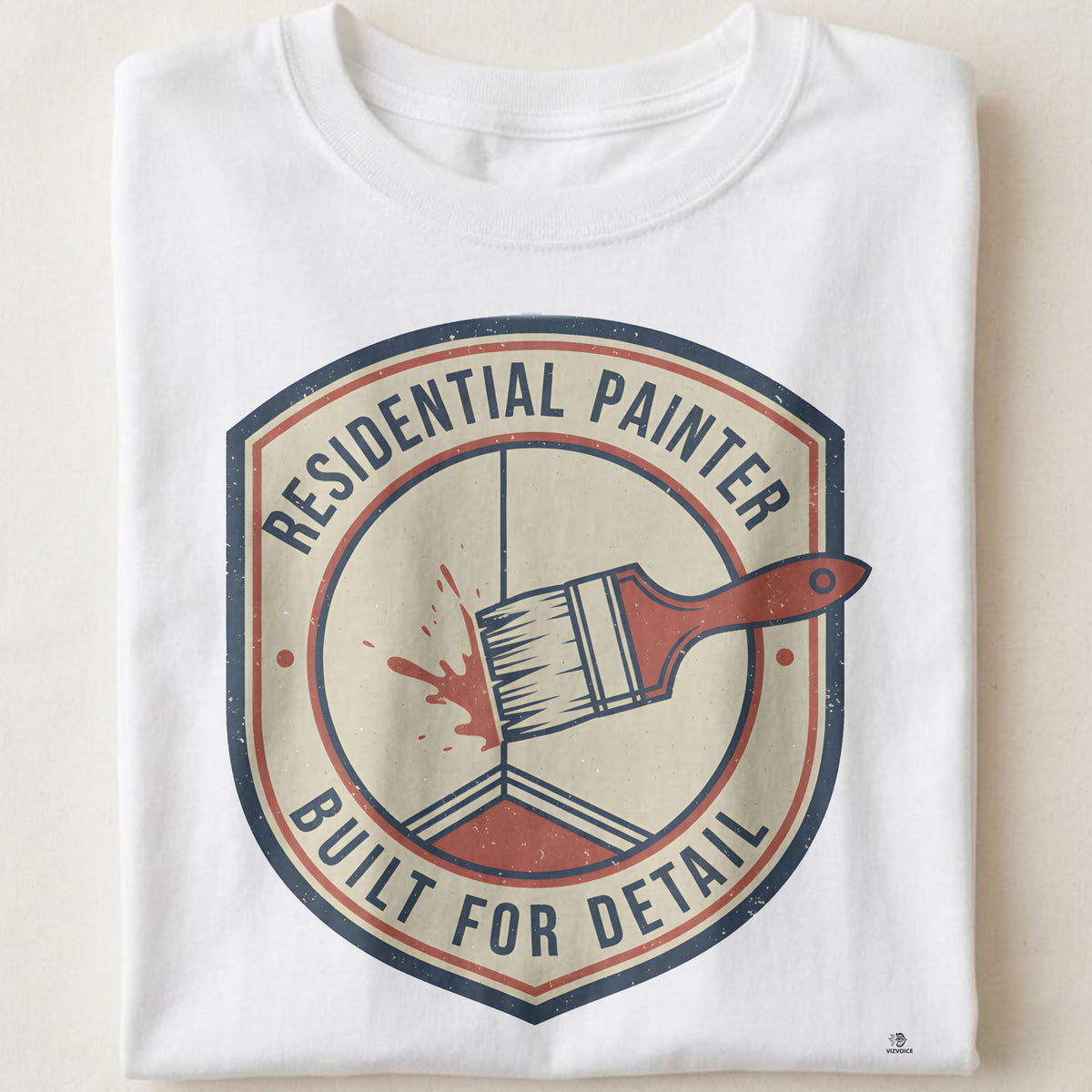 RESIDENTIAL PAINTER BUILT FOR DETAIL | Funny Painter T-Shirt