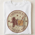 GINGERBREAD BITES BOLD COCKTAIL NIGHTS | Funny Christmas T-Shirt - close up