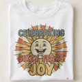 CELEBRATING SIXTY YEARS OF JOY | Milestone Birthday T-Shirt - close up