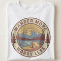 WANDER MORE WORRY LESS | Adventure Seeker T-shirt - close up