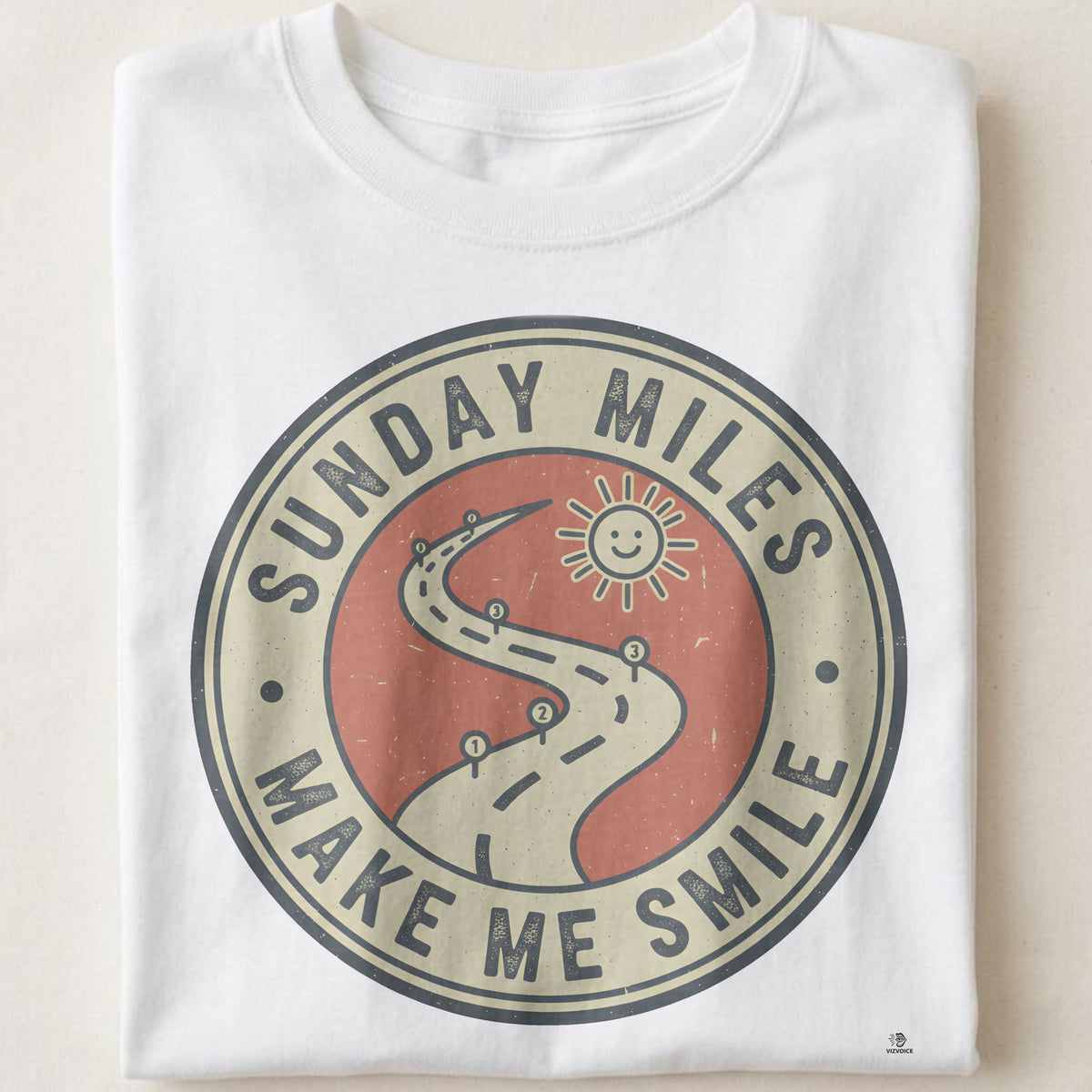 SUNDAY MILES MAKE ME SMILE | Fun T-Shirt for Weekend Riders