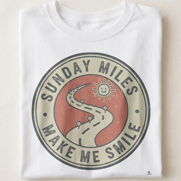 SUNDAY MILES MAKE ME SMILE | Fun T-Shirt for Weekend Riders