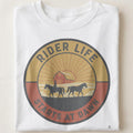 RIDER LIFE STARTS AT DAWN | Equestrian T-shirt for Horse Lovers - close up