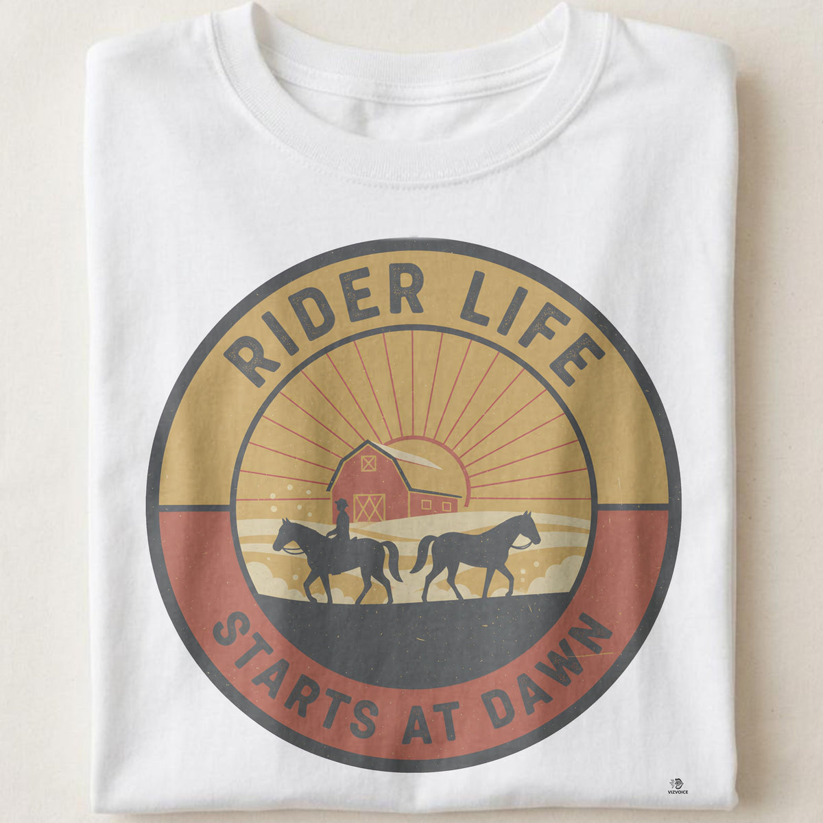 RIDER LIFE STARTS AT DAWN | Equestrian T-shirt for Horse Lovers