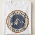 STARLIT PEAKS WARM MY SPIRIT | Cozy Christmas T-Shirt - close up