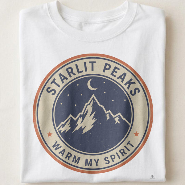 STARLIT PEAKS WARM MY SPIRIT | Cozy Christmas T-Shirt