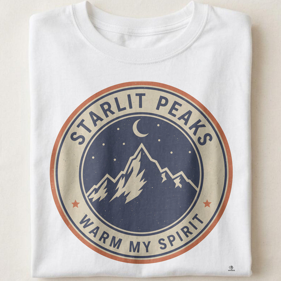 STARLIT PEAKS WARM MY SPIRIT | Cozy Christmas T-Shirt