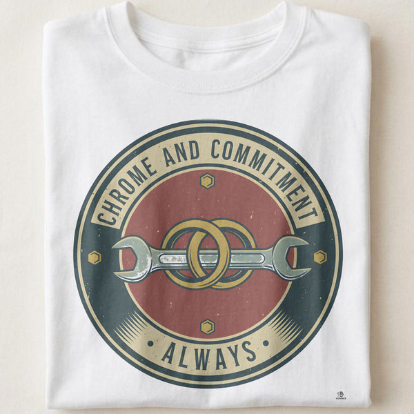 CHROME AND COMMITMENT ALWAYS | Biker Couple T-Shirt