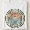 SUNRISE CASTING IS MY THERAPY | Fishing T-Shirt for Enthusiasts - close up