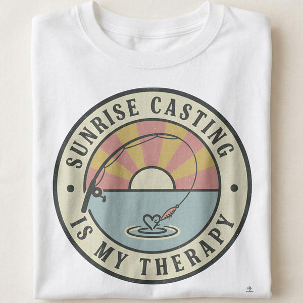 SUNRISE CASTING IS MY THERAPY | Fishing T-Shirt for Enthusiasts