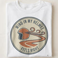 WIND IN MY HELMET FEELS RIGHT | Cool T-Shirt for Cross Country Riders - close up