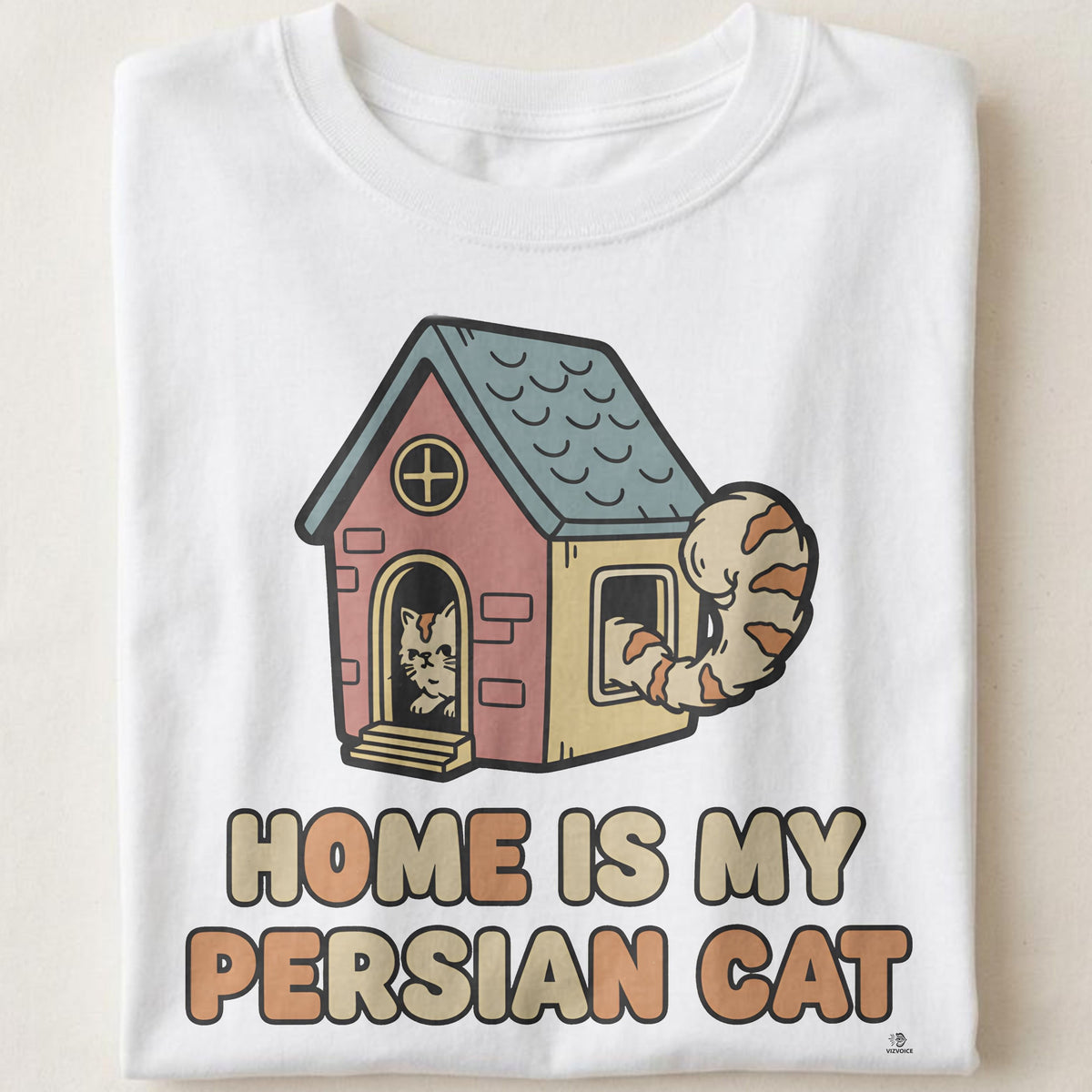 HOME IS MY PERSIAN CAT | Funny T-shirt for Cat Lovers