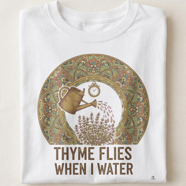 THYME FLIES WHEN I WATER | Funny Herb Garden T-Shirt