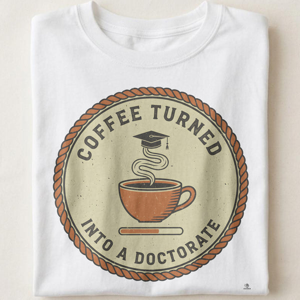 COFFEE TURNED INTO A DOCTORATE | Funny PhD Graduation T-shirt