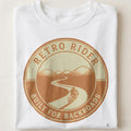 RETRO RIDER BUILT FOR BACKROADS | Vintage Motorcycle T-Shirt - close up