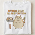 DEVOTION MEANS FUR ON EVERYTHING | Funny Cat Lover T-Shirt - close up