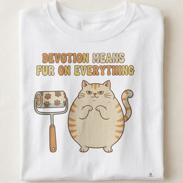 DEVOTION MEANS FUR ON EVERYTHING | Funny Cat Lover T-Shirt