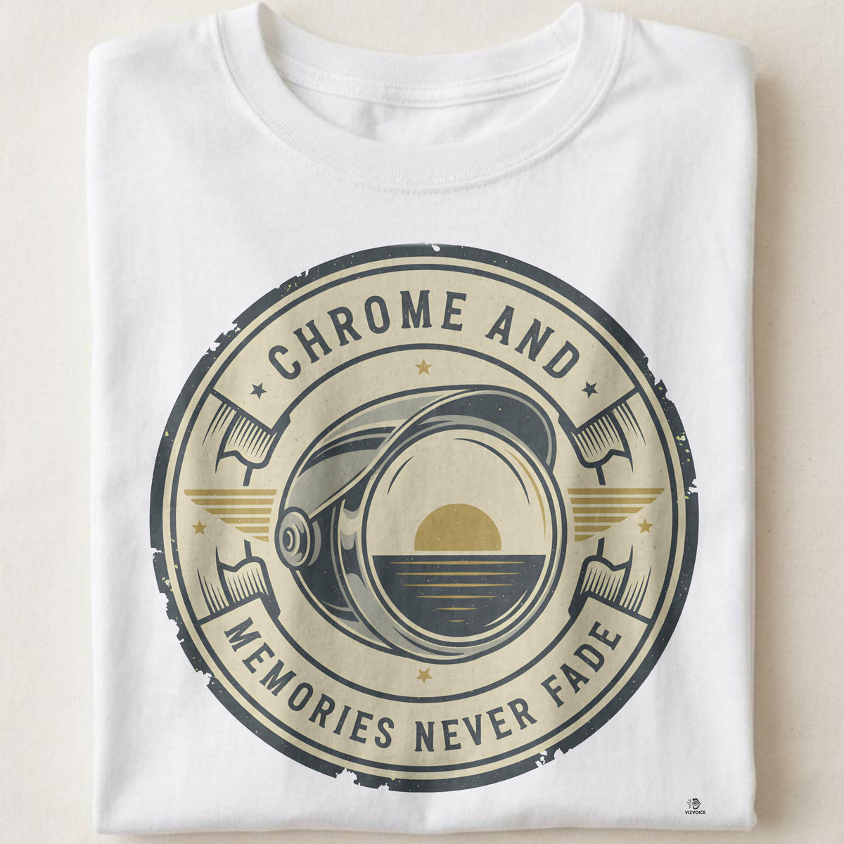 CHROME AND MEMORIES NEVER FADE | Vintage Motorcycle T-Shirt