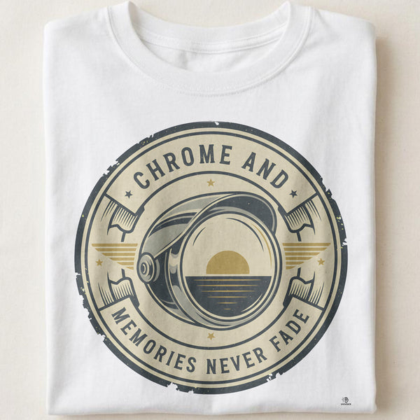 CHROME AND MEMORIES NEVER FADE | Vintage Motorcycle T-Shirt