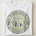 WISDOM SEEKER WITH ELEPHANT SOUL | Elephant Wisdom T-shirt - close up