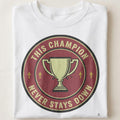 THIS CHAMPION NEVER STAYS DOWN | Inspirational Sports T-Shirt - close up