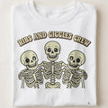 RIBS AND GIGGLES CREW | Funny Skeleton T-Shirt - close up