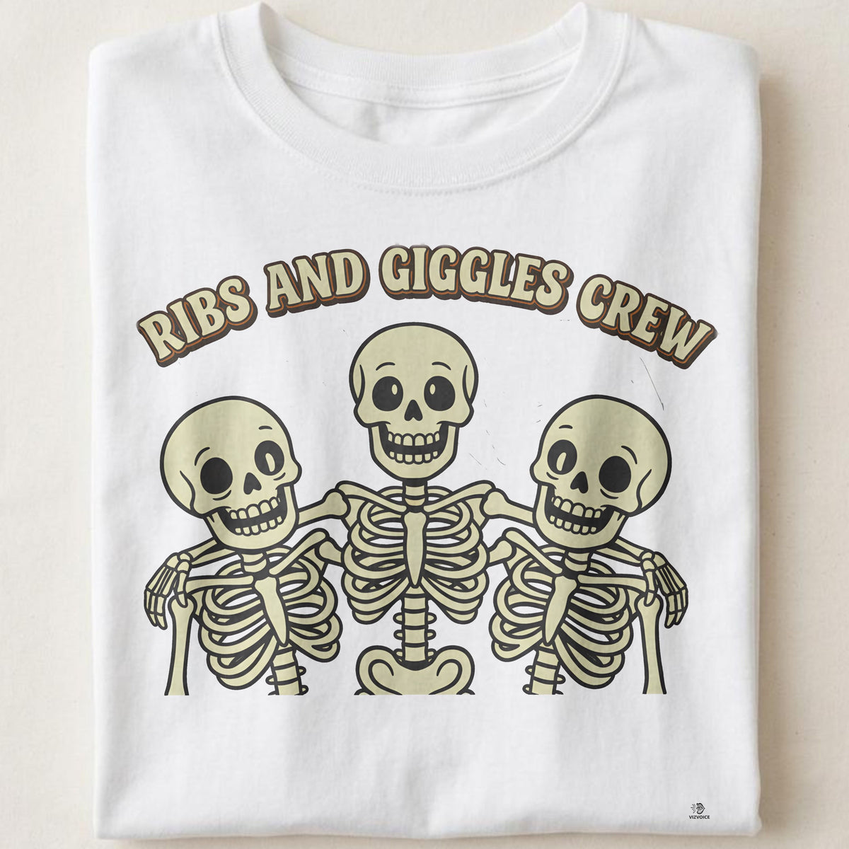 RIBS AND GIGGLES CREW | Funny Skeleton T-Shirt