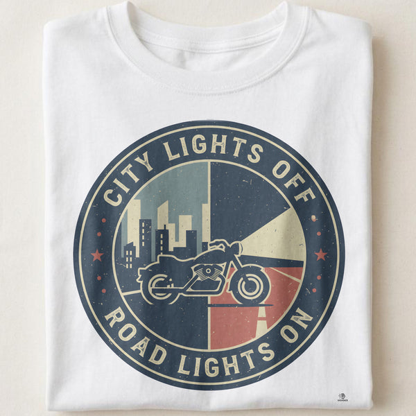 CITY LIGHTS OFF ROAD LIGHTS ON | Fun T-Shirt for Cross Country Riders