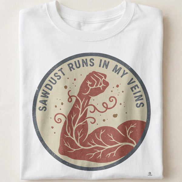 SAWDUST RUNS IN MY VEINS | Woodworking Life T-Shirt