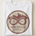 RIDING PARTNERS ON EVERY MILE | Funny Biker Couple T-shirt - close up