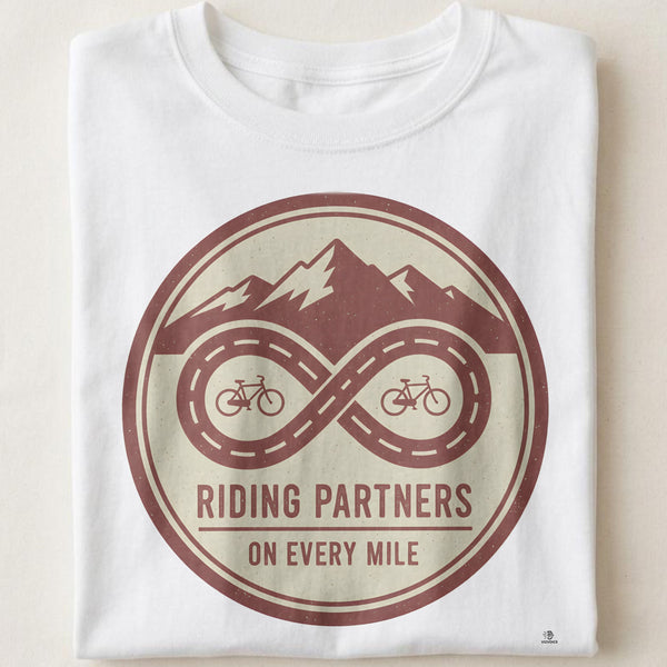 RIDING PARTNERS ON EVERY MILE | Funny Biker Couple T-shirt