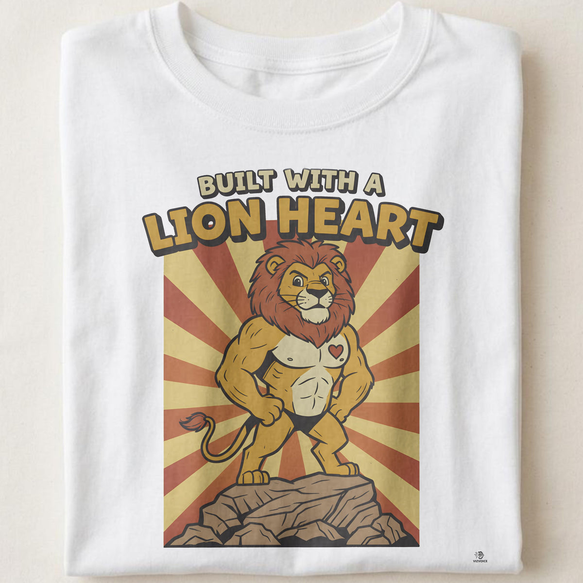 BUILT WITH A LION HEART | Fierce Wild Animal T-Shirt