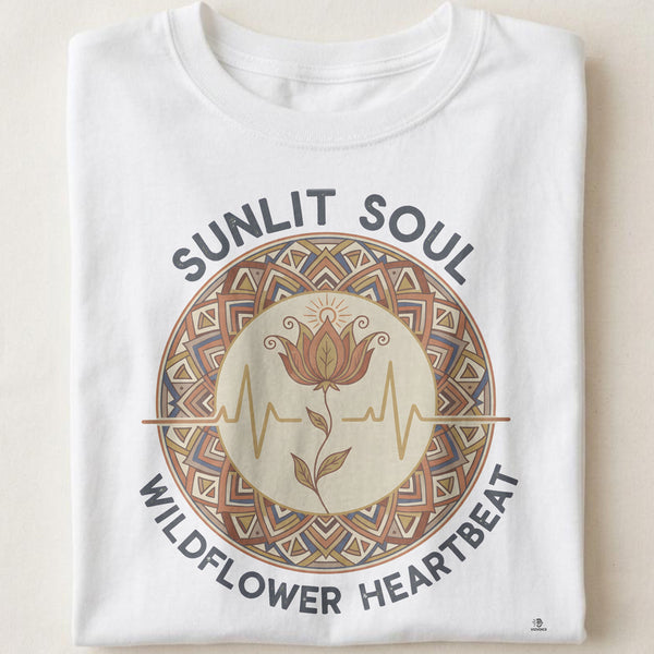 SUNLIT SOUL WILDFLOWER HEARTBEAT | Whimsical Wildflower T-Shirt