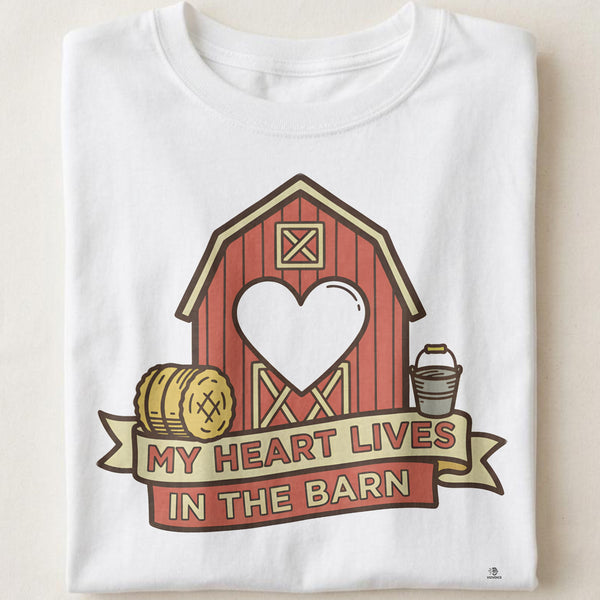 MY HEART LIVES IN THE BARN | Equestrian T-Shirt for Horse Lovers