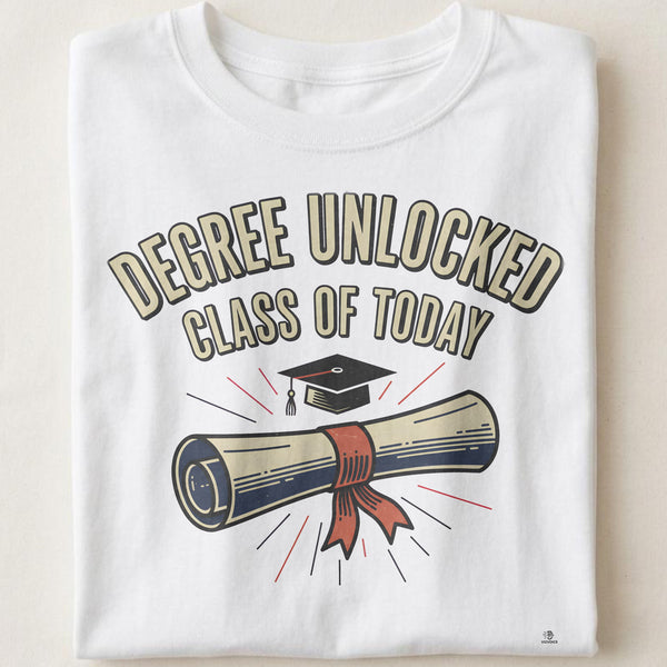 DEGREE UNLOCKED CLASS OF TODAY | Funny Graduation T-Shirt
