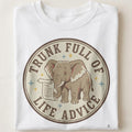 TRUNK FULL OF LIFE ADVICE | Elephant Wisdom T-Shirt - close up