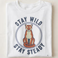 STAY WILD STAY STEADY | Mountain Lion Lover T-shirt - close up