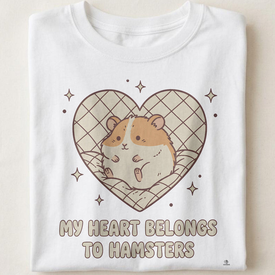 MY HEART BELONGS TO HAMSTERS | Adorable Hamster Parent T-Shirt