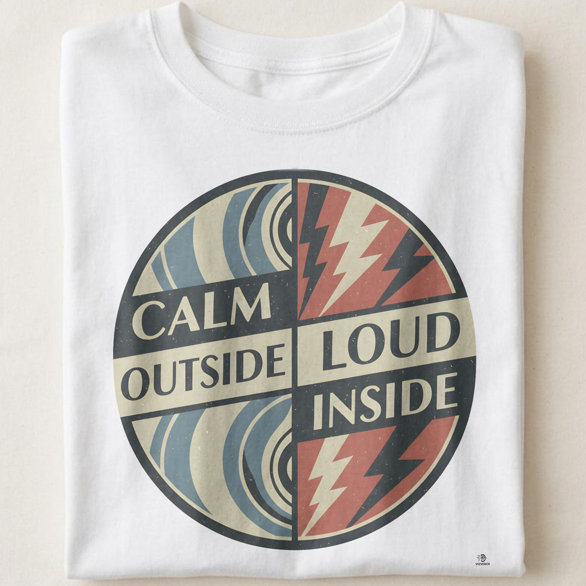 CALM OUTSIDE LOUD INSIDE | Funny Pre-Workout T-Shirt