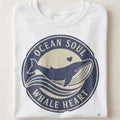 OCEAN SOUL WHALE HEART | Whale Lover T-Shirt - close up