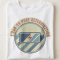 I RUN ON PURE DETERMINATION | Motivational T-shirt for Winners - close up