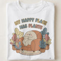 MY HAPPY PLACE HAS PLANTS | Perfect T-Shirt for Plant Lovers - close up