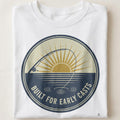 BUILT FOR EARLY CASTS | Funny Fishing T-Shirt - close up
